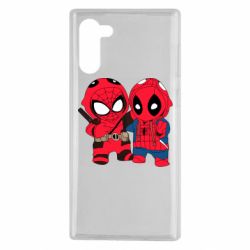 Чехол для Samsung Note 10 Дэдпул и Человек паук - PrintSalon
