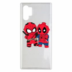 Чехол для Samsung Note 10 Plus Дэдпул и Человек паук - PrintSalon