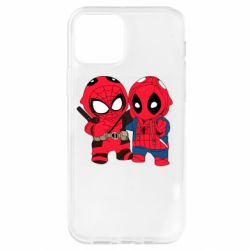 Чехол для iPhone 12 Pro Дэдпул и Человек паук - PrintSalon