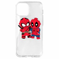 Чехол для iPhone 12 mini Дэдпул и Человек паук - PrintSalon