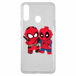Чехол для Samsung A20s Дэдпул и Человек паук - PrintSalon