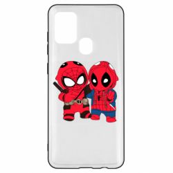 Чехол для Samsung A21s Дэдпул и Человек паук - PrintSalon