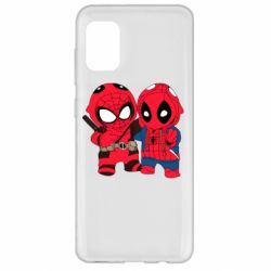 Чехол для Samsung A31 Дэдпул и Человек паук - PrintSalon