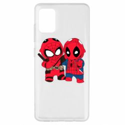 Чехол для Samsung A51 Дэдпул и Человек паук - PrintSalon