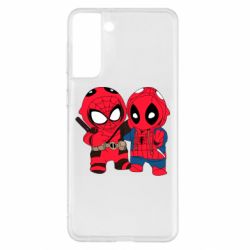Чехол для Samsung S21+ Дэдпул и Человек паук - PrintSalon