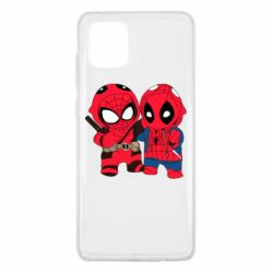 Чехол для Samsung Note 10 Lite Дэдпул и Человек паук - PrintSalon