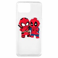 Чехол для Oppo A73 Дэдпул и Человек паук - PrintSalon