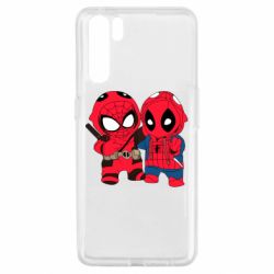 Чехол для Oppo A91/Reno3 Дэдпул и Человек паук - PrintSalon
