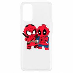 Чехол для Oppo Reno 4 Дэдпул и Человек паук - PrintSalon
