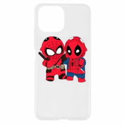 Чехол для Xiaomi Mi11 Lite Дэдпул и Человек паук - PrintSalon