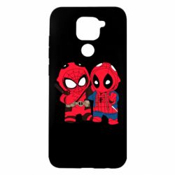 Чехол для Xiaomi Redmi Note 9/Redmi 10X Дэдпул и Человек паук - PrintSalon