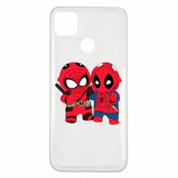 Чехол для Xiaomi Redmi 9c Дэдпул и Человек паук - PrintSalon