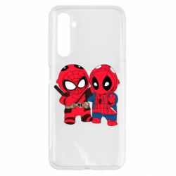 Чехол для Realme 6 Дэдпул и Человек паук - PrintSalon