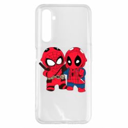 Чехол для Realme 6 Pro Дэдпул и Человек паук - PrintSalon
