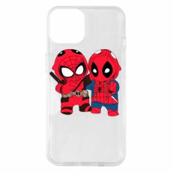 Чехол для iPhone 14 Дэдпул и Человек паук - PrintSalon
