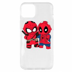 Чехол для iPhone 14 Plus Дэдпул и Человек паук - PrintSalon