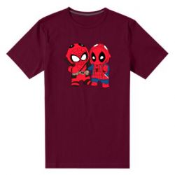 Мужская футболка премиум Дэдпул и Человек паук - PrintSalon