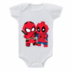 Детский бодик Дэдпул и Человек паук - PrintSalon