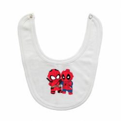 Слюнявчик  Дэдпул и Человек паук - PrintSalon