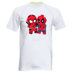 Мужская футболка для спорта Дэдпул и Человек паук - PrintSalon