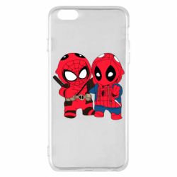 Чехол для iPhone 6 Plus/6S Plus Дэдпул и Человек паук - PrintSalon