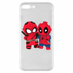 Чехол для iPhone 7 Plus Дэдпул и Человек паук - PrintSalon