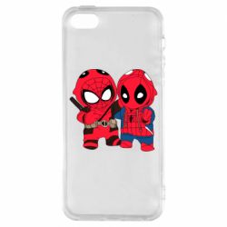 Чехол для iPhone5/5S/SE Дэдпул и Человек паук - PrintSalon