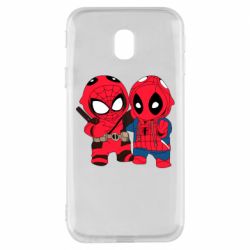 Чехол для Samsung J3 2017 Дэдпул и Человек паук - PrintSalon