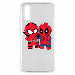 Чехол для Huawei P20 Дэдпул и Человек паук - PrintSalon