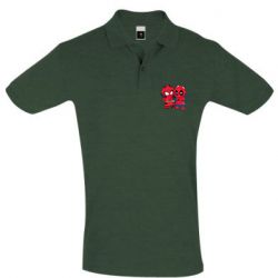 Мужское поло Дэдпул и Человек паук - PrintSalon