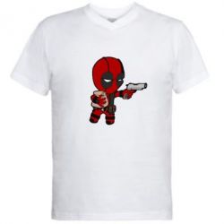 Чоловіча футболка з V-подібним вирізом Дедпуз з пакетиком - PrintSalon