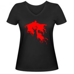 Женская футболка с V-образным вырезом Deer and dementor - PrintSalon