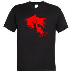 Мужская футболка  с V-образным вырезом Deer and dementor - PrintSalon