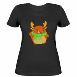 Женская футболка Deer in a scarf - PrintSalon