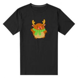 Мужская футболка премиум Deer in a scarf - PrintSalon