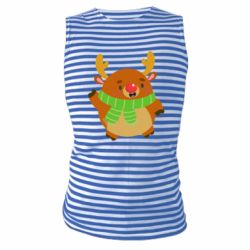 Майка-тельняшка Deer in a scarf - PrintSalon