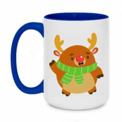 Чашка двухцветная 420ml Deer in a scarf - PrintSalon