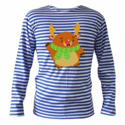 Тельняшка с длинным рукавом Deer in a scarf - PrintSalon