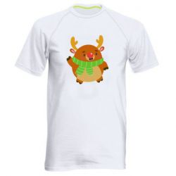 Мужская футболка для спорта Deer in a scarf - PrintSalon