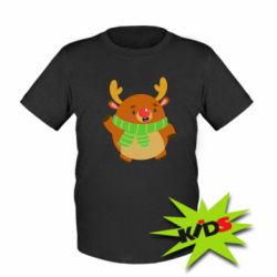 Детская футболка Deer in a scarf - PrintSalon