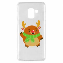 Чехол для Samsung A8 2018 Deer in a scarf - PrintSalon