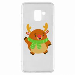 Чехол для Samsung A8+ 2018 Deer in a scarf - PrintSalon