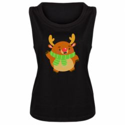 Женская майка Deer in a scarf - PrintSalon