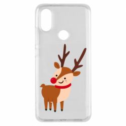 Чехол для Xiaomi Mi A2 Deer with red nose - PrintSalon