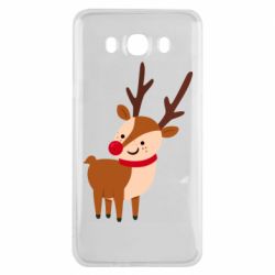 Чехол для Samsung J7 2016 Deer with red nose - PrintSalon