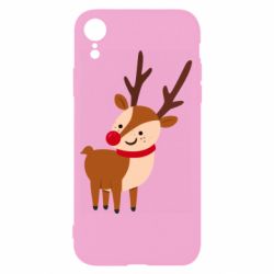 Чехол для iPhone XR Deer with red nose - PrintSalon