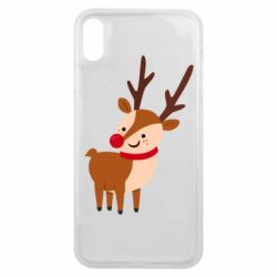 Чехол для iPhone Xs Max Deer with red nose - PrintSalon