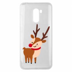 Чехол для Xiaomi Pocophone F1 Deer with red nose - PrintSalon