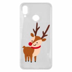 Чехол для Huawei P Smart Plus 2018 Deer with red nose - PrintSalon