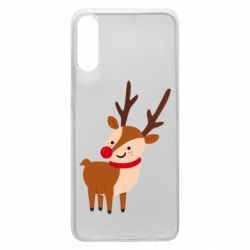 Чехол для Samsung A70 Deer with red nose - PrintSalon
